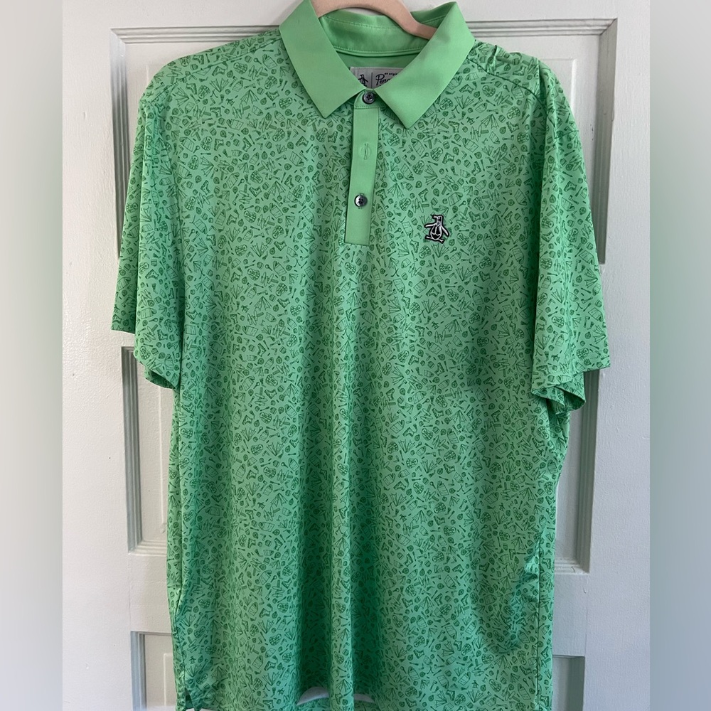 Men’s Original Penguin Green Polo Shirt. Size large. Excellent condition.